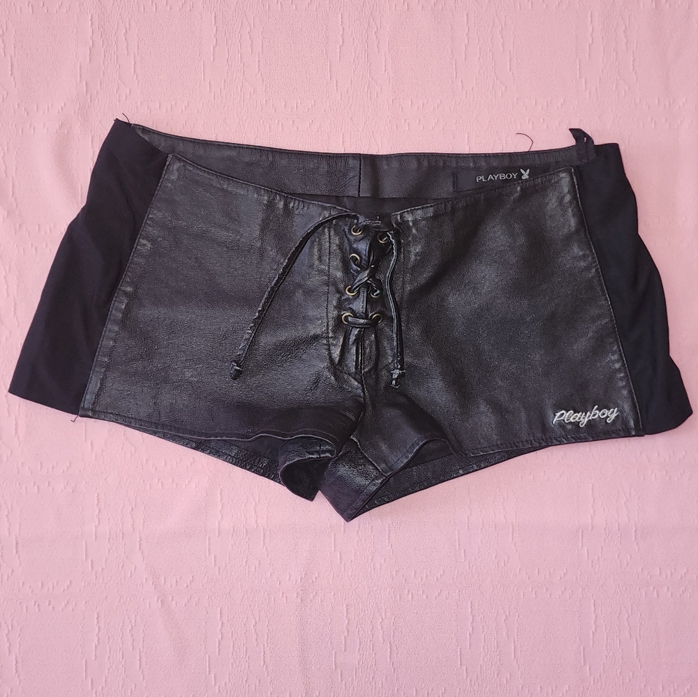 Playboy Leather Shorts Small